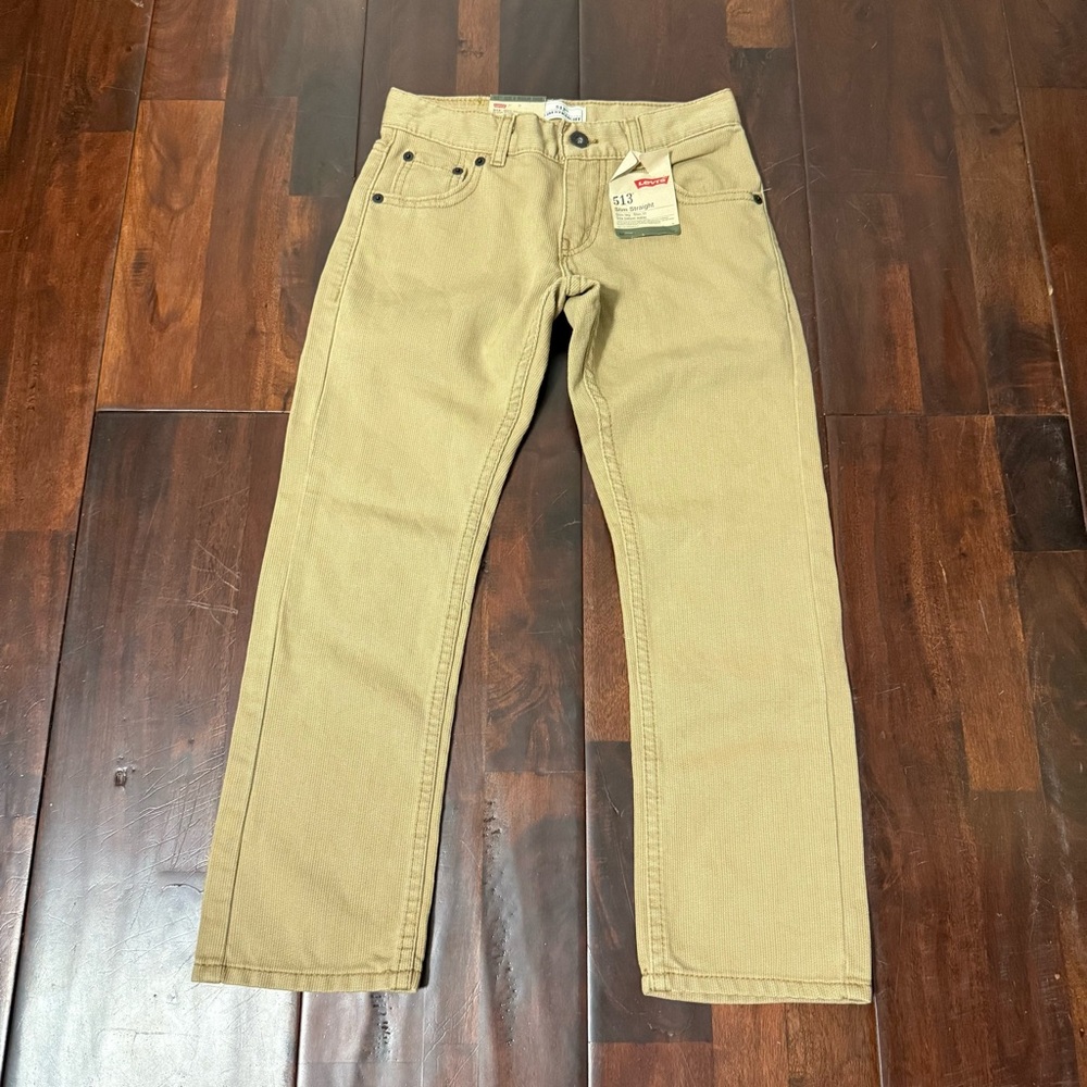 NWT Levi’s 513 Corduroy Pants Boys Size 8 Regular Slim Straight